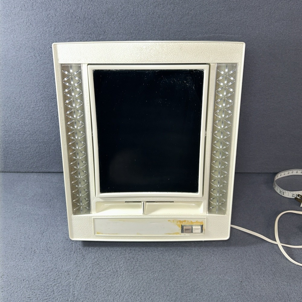 Vintage‎ GE Lighted Makeup Mirror B21M-J Zoom Vanity Mirror Works